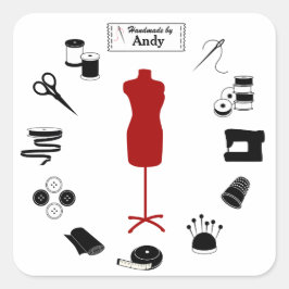 De labelstickers aanpassen vierkante sticker