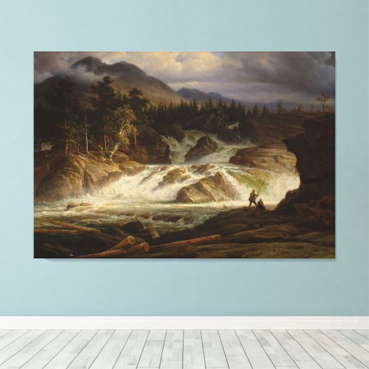 De Labro-waterval Canvas Afdruk (Insitu (Houten vloer))