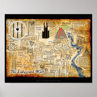 De Labyrinth Wall 14x11 Map Afdrukken Poster