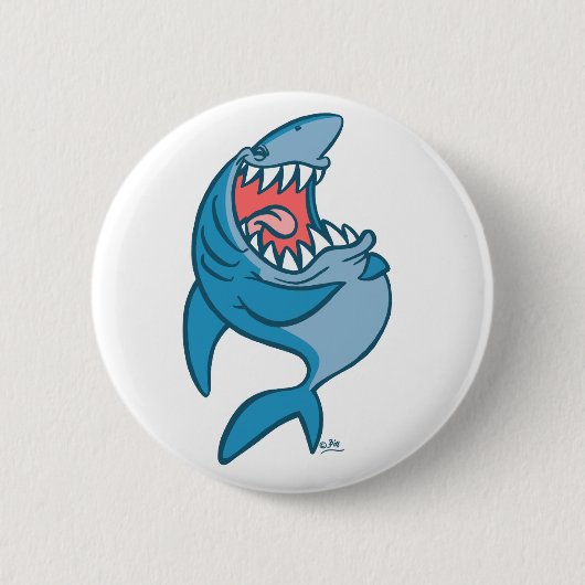 De lach Shark cartoon knoopbadge Ronde Button 5,7 Cm (Voorkant)