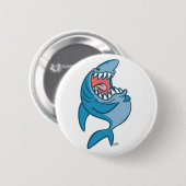 De lach Shark cartoon knoopbadge Ronde Button 5,7 Cm (Voorkant /achterkant)