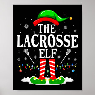 De Lacrosse Elf Grappig Matching Xmas Lacrosse Chr Poster