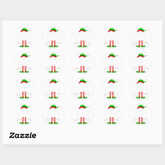 De Lacrosse Elf Grappig Matching Xmas Lacrosse Chr Ronde Sticker (Vel)