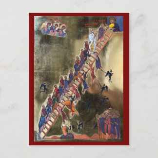 De ladder van de goddelijke beklimming icoon briefkaart