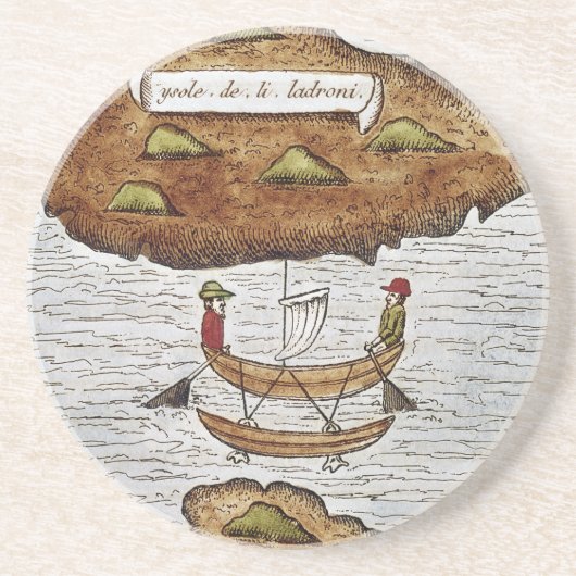 DE LADRONE-EILANDEN ZANDSTEEN ONDERZETTER (Voorkant)