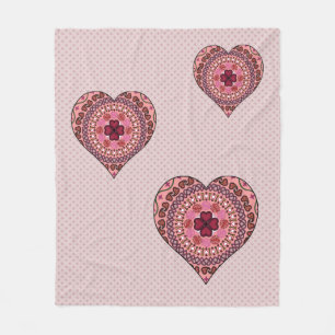 De lagen van de Heart Fleece Blanket Deken
