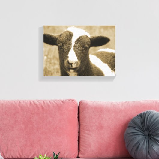 De Lamb duwen Canvas Afdruk (Insitu (Woonkamer))