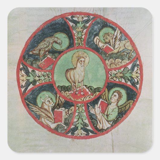 De Lamb van God Vierkante Sticker (Voorkant)