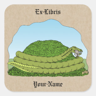 De Lambton Worm Bookplate Vierkante Sticker