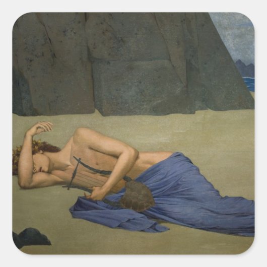 De Lamentatie van Orpheus Vierkante Sticker (Voorkant)