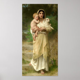 De lammetjes van William Bouguereau Poster