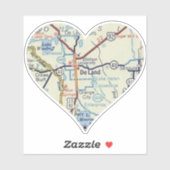 De Land Florida  Map Sticker (Vel)