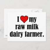 De Landbouwer van de Ruwe Melk van het hart Briefkaart (Voorkant / Achterkant)