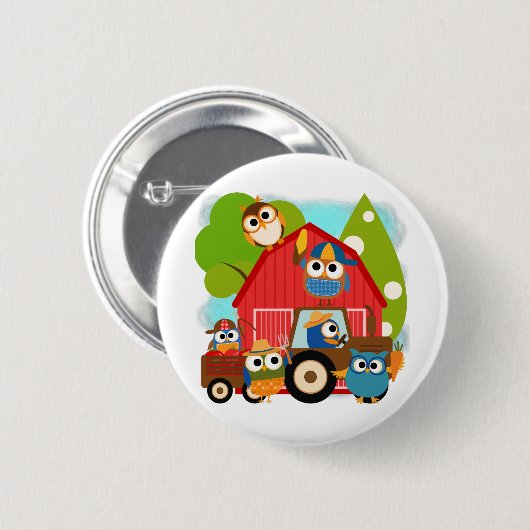 De Landbouwers van de uil Ronde Button 5,7 Cm (Voorkant /achterkant)