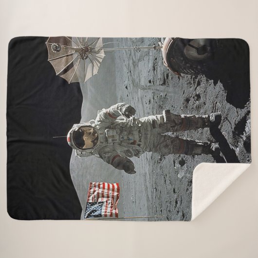 De landing op de maan sherpa deken (Voorkant (horizontaal))