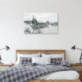 De landing van Cadillac Canvas Afdruk (Insitu (Slaapkamer))