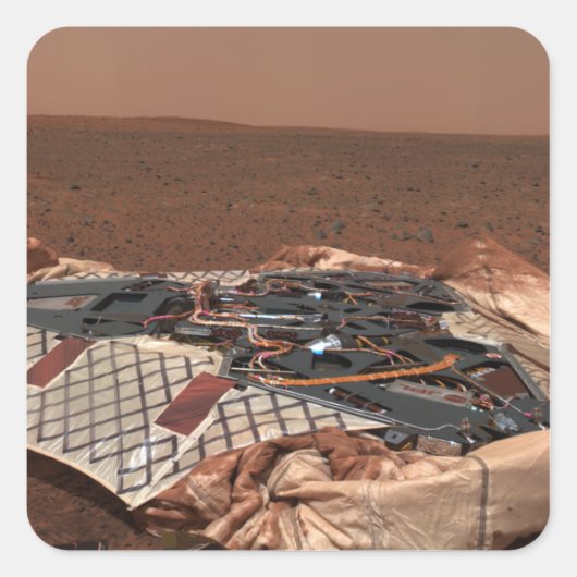 De landingsplaats van de rover vierkante sticker (Voorkant)