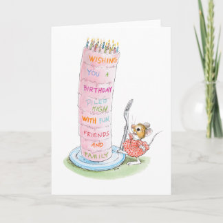 De lange Kaart van de Cake van de Verjaardag