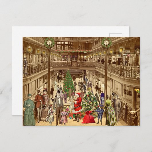 De lange lijst van de kerstman feestdagenkaart (Voorkant / Achterkant)