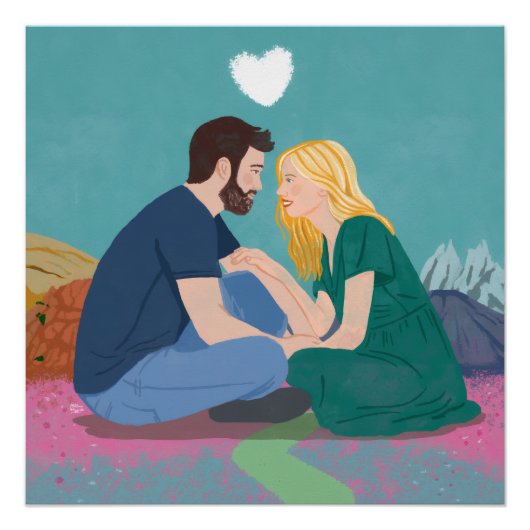 De lange reis van respect Romantische Digitale Pos Perfect Poster (Voorkant)