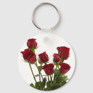 De lange Rode Rozen van de Stam Sleutelhanger