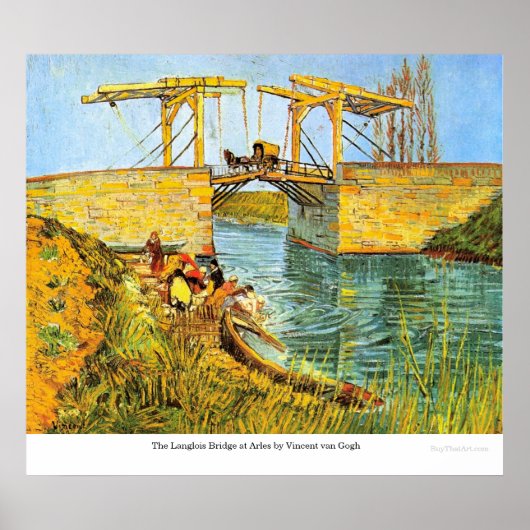 De Langlois-brug in Arles door Vincent van Gogh Poster (Voorkant)