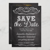 De late Chalkboard sparen de Datum Save The Date (Voorkant / Achterkant)