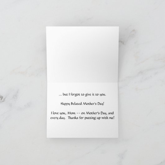 De late kaart van het Moederdag * (Binnen)
