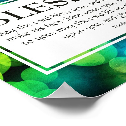 DE LATERBLOEK U | Nummers 6:24-26 BLESSING Blue Poster (Hoek)