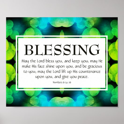 DE LATERBLOEK U | Nummers 6:24-26 BLESSING Blue Poster (Voorkant)
