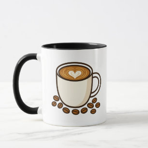 De Latte Art Mok van de koffieliefhebber – Heart C