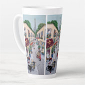 De latte cup van het Paris Café Mok (Linkerhoek)