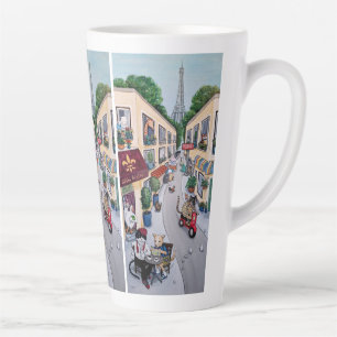 De latte cup van het Paris Café Mok
