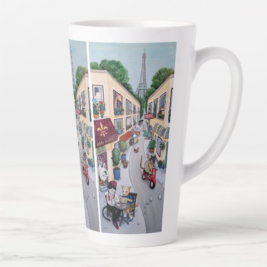 De latte cup van het Paris Café Mok (Rechts)