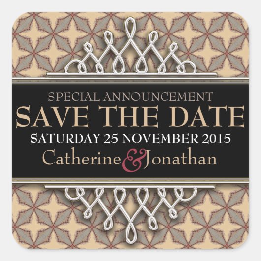 De latte sterren sparen de Sticker van de Datum (Voorkant)