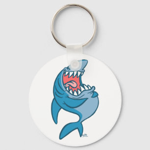 De Laughing Shark cartoon sleutelhanger
