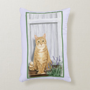 De Lavendel Deur Gember Kat Aangepast Accent Kussen
