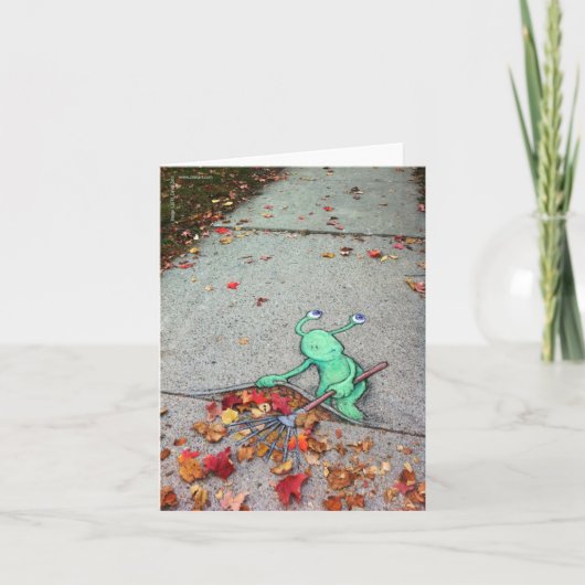 De lazy leaf-raker kaart (Voorkant)