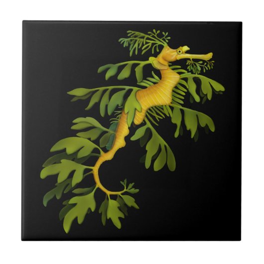 De Leafy Zee Dragon Seahorse Tile Tegeltje (Voorkant)