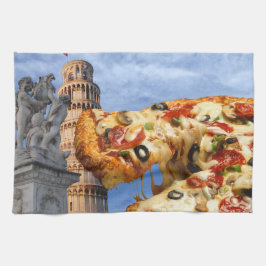 De Leaning Tower van Pizza (Pisa) Theedoek