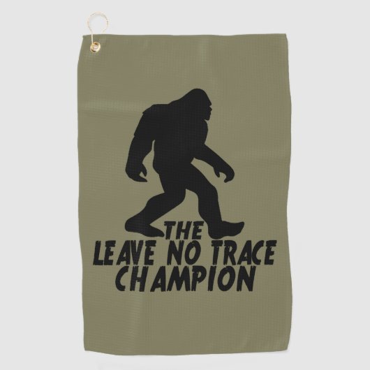 De Leave No Trace Kampioen Grappige Bigfoot Golfhanddoek (Voorkant)