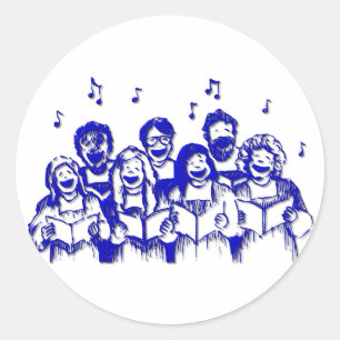 De leden/de zangers van het koor ronde sticker