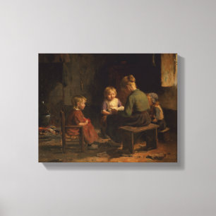 De leesles canvas afdruk