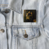 De leesles vierkante button 5,1 cm (In situ)