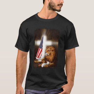 De Leeuw en het Lam Gods kruisen Christelijk am T-shirt