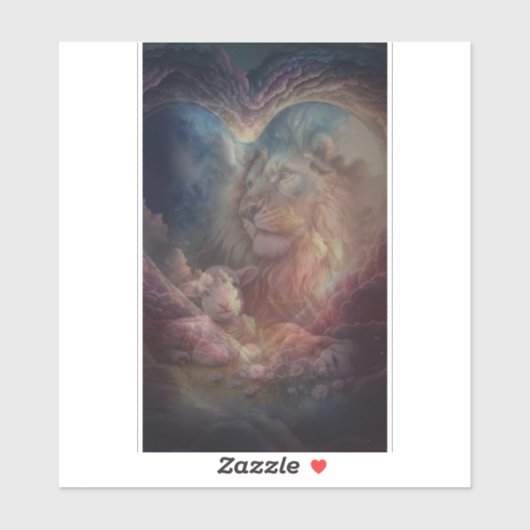 De leeuw en het lam Stickers (Vel)