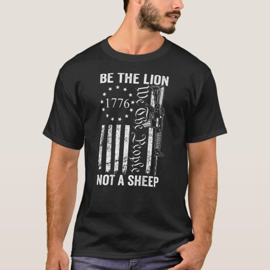 De leeuw is geen schaap pro Pistool 2e amendement  T-shirt (Voorkant)