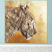 De leeuw van het Combarelles Canvas van Les Afdruk (Insitu (Houten vloer))