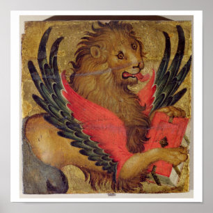 De leeuw van het St. Mark (olie op het paneel) Poster
