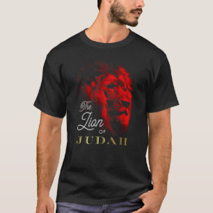 De leeuw van Judah Black Red Gold Christelijk T-shirt